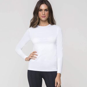 Camiseta UV Pro Feminina Manga Longa com Proteção Solar UV Line Branco