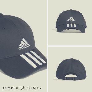 Boné Adidas Preto UV com Proteção Solar