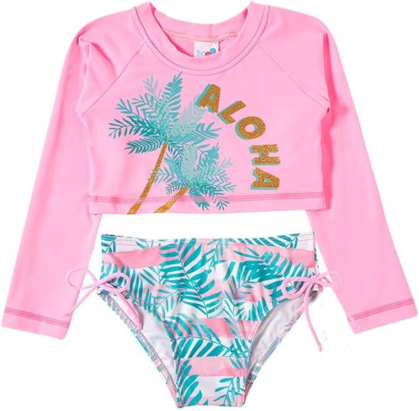 Conjunto Praia Top e Calcinha Bebê com Proteção Solar Tip Top Aloha