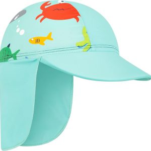 Chapéu Legionário Bebê UV com Proteção Solar Acqua di Mare Azul Peixinhos