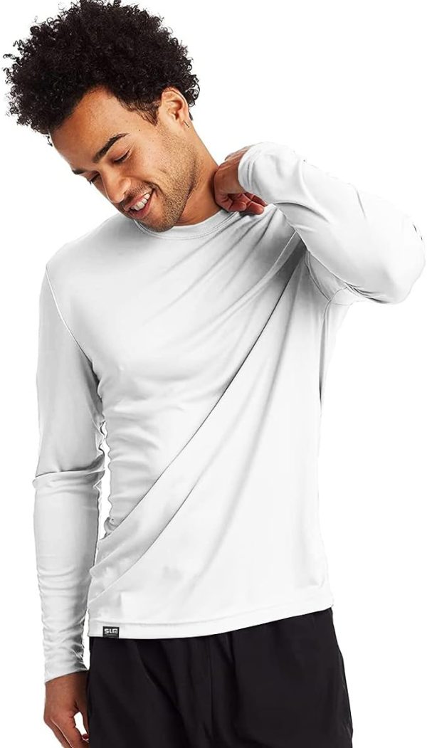 Camiseta UV Masculina Manga Longa com Proteção Solar Slim Fitness Branco