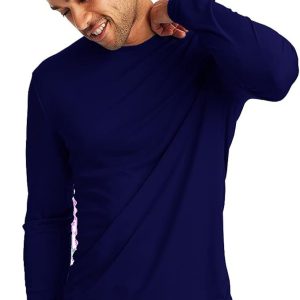 Camiseta UV Masculina Manga Longa com Proteção Solar Slim Fitness Marinho