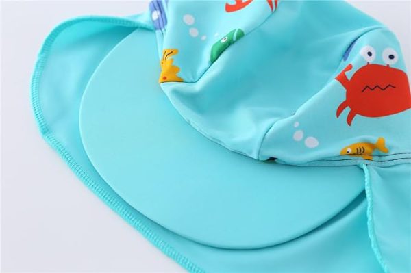 Chapéu Legionário Bebê UV com Proteção Solar Acqua di Mare Azul Peixinhos
