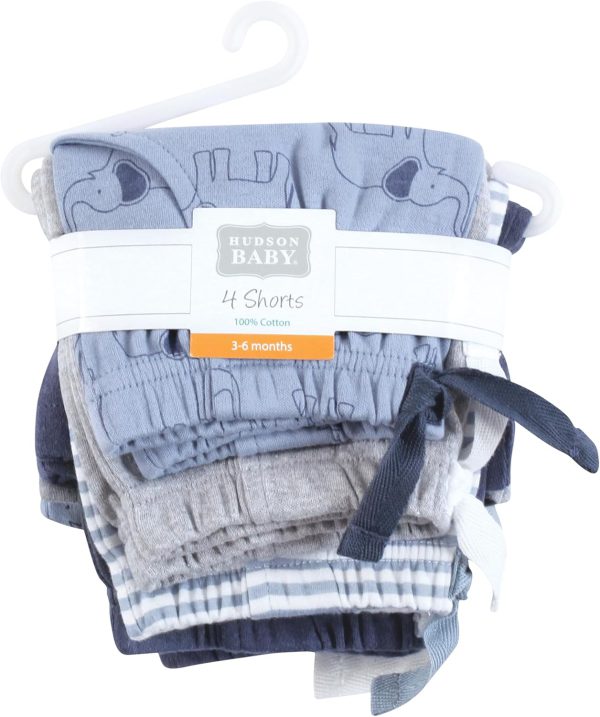 Hudson Baby Shorts unissex para bebês, pacote com 4