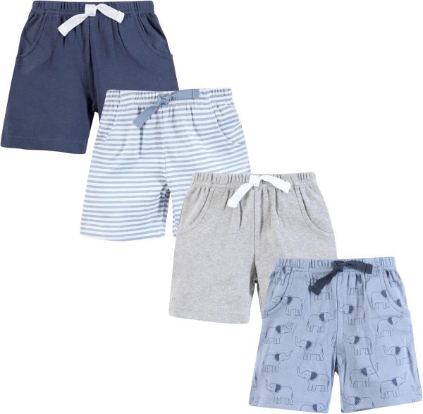 Hudson Baby Shorts unissex para bebês, pacote com 4